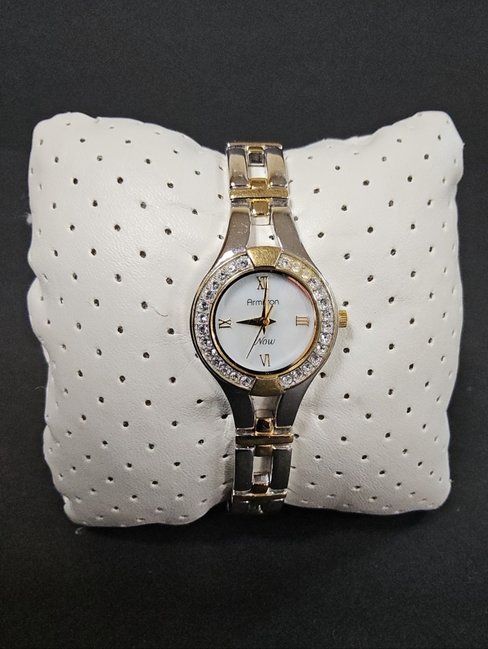 Armitron Two-Tone Silver and Gold Crystal Accent Ladies Watch